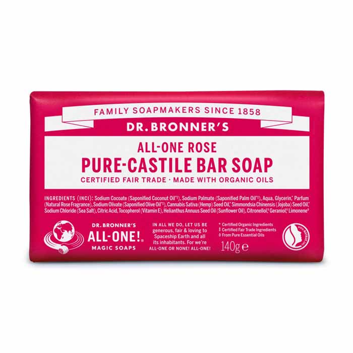 Dr Bronners - Bar Soap Rose, 140g