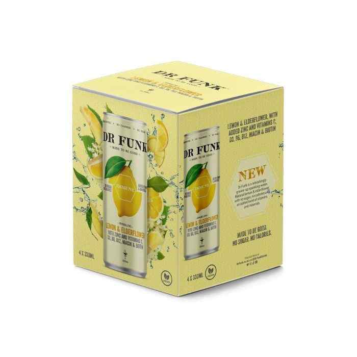Dr Funk - Sparkling Water Lemon Elderflower, 4x330ml