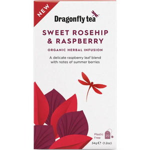 Dragonfly - Organic Sweet Rosehip and Raspberry, 20 Bags | Pack of 4