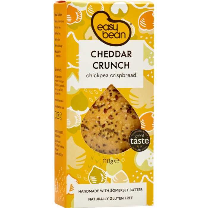 Easy Bean - Cheddar Crunch Chickpea Crispbread, 110g - Pack of 8