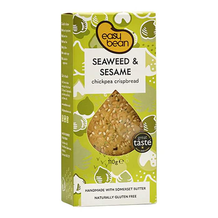 Easy Bean - Seaweed & Sesame Chickpea Crispbread, 110g - Pack of 8