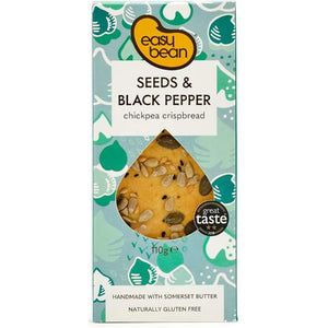 Easy Bean - Seeds & Black Pepper Chickpea Crispbread, 110g | Multiple Sizes
