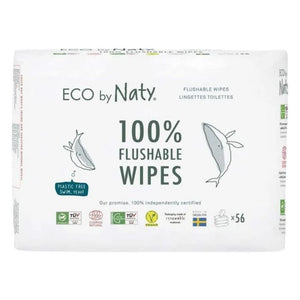 Eco By Naty - Eco Flushable Baby Wipes, 56 Wipes