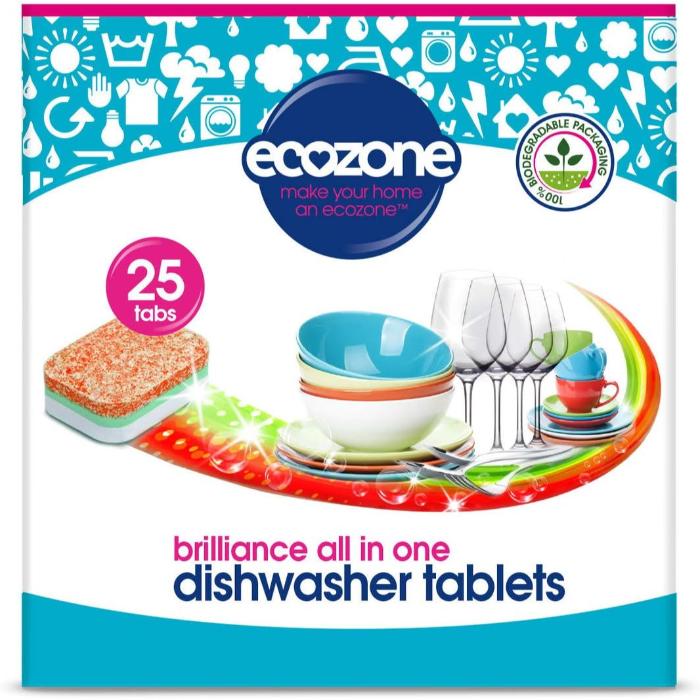 Ecozone - Brilliance All in One Dishwasher Tablets, 25 Tabs