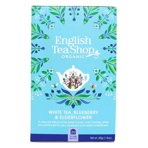 English Tea Shop - White Tea Blueberry Elderflower, 20 Bags | Pack of 6