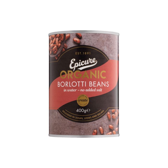 Epicure - Organic Borlotti Beans In Water, 400g  Pack of 6