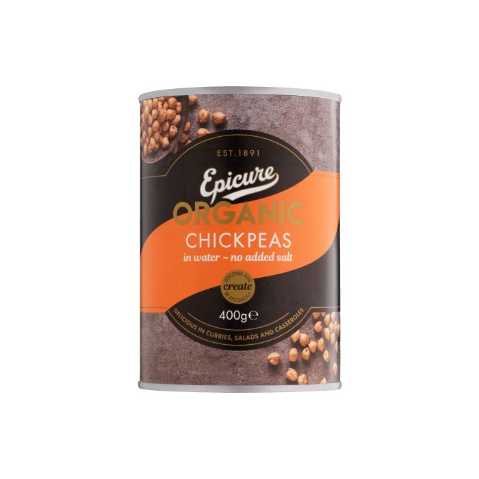 Epicure - Organic Chick Peas In Water, 400g  Pack of 6