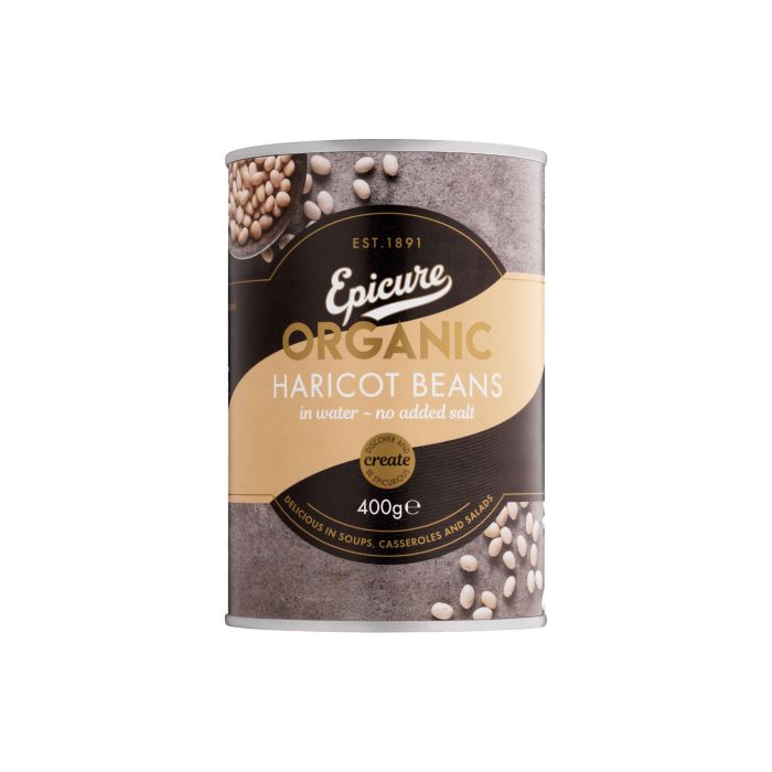 Epicure - Organic Haricot Beans In Water, 400g  Pack of 6