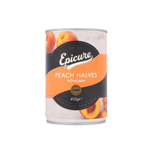 Epicure - Peach Halves In Fruit Juice, 410g | Pack of 12