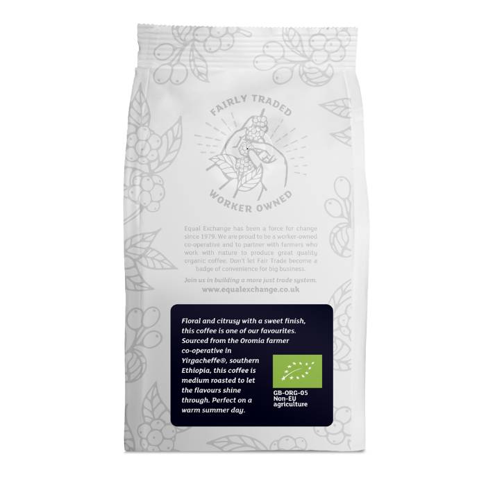 Equal Exchange - Organic Ethiopian Yirgacheffe Coffee Beans, 200g - Back