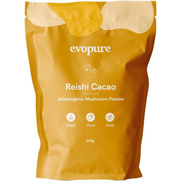 Evopure - Reishi Mushroom Powder with Cacao and Maca Root, 240mg