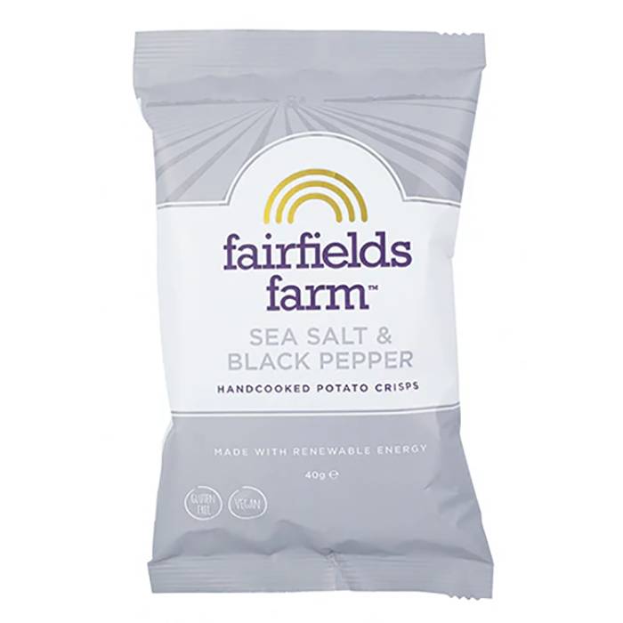 Fairfields Farm Crisps - Salt & Black Pepper Crisps 40g - Pack of 36