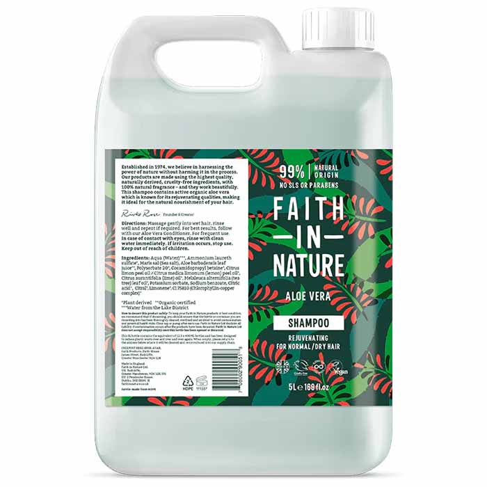 Faith In Nature - Aloe Vera Shampoo, 5L