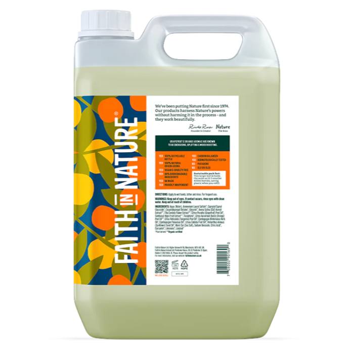 Faith In Nature - Grapefruit Orange Hand Wash, 5L