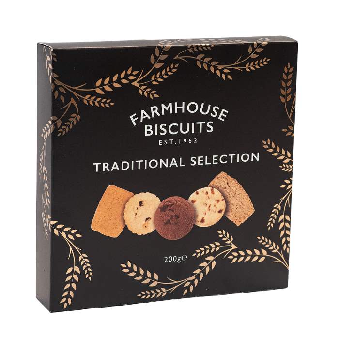 Farmhouse Biscuits - Black Traditional Selection Box, 200g  Pack of 8