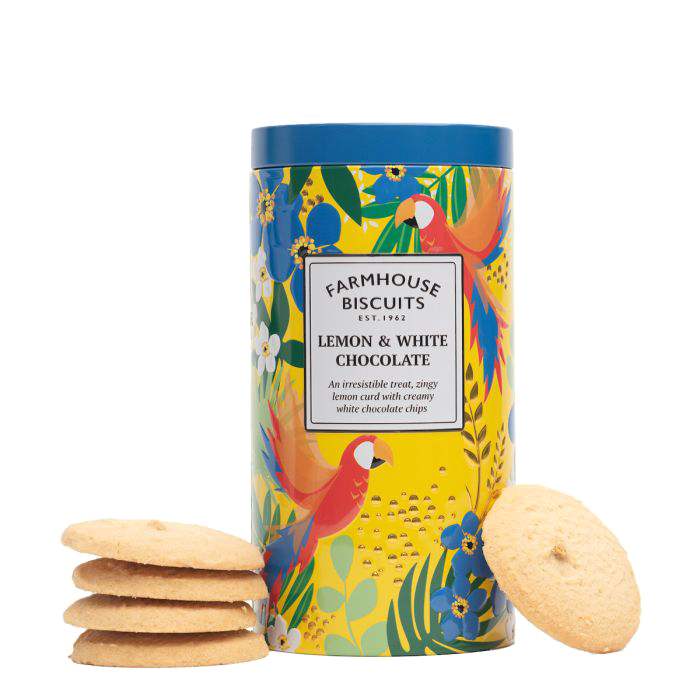 Farmhouse Biscuits - Lemon & White Choc Tropical Biscuits, 200g  Pack of 12