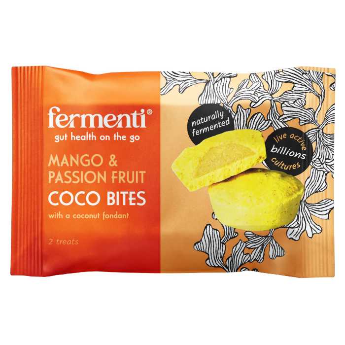 Fermenti Ltd - Mango & Passion Fruit Coco Bites With Coconut Fondant, 12g  Pack of 15