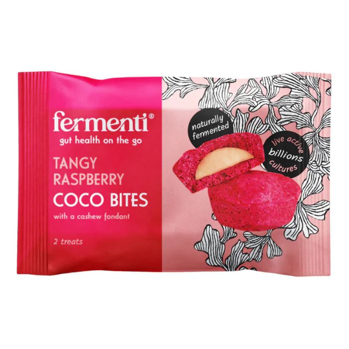 Fermenti Ltd - Raspberry Coco Bites With Cashew Fondant, 12g  Pack of 15