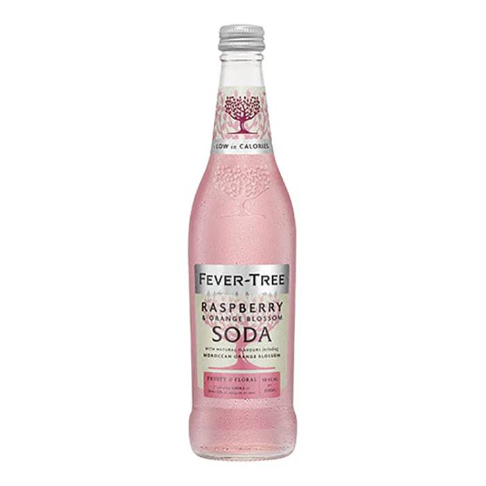 Fever-Tree - Raspberry and Orange Blossom Soda, 500ml Bottle - Pack of 8