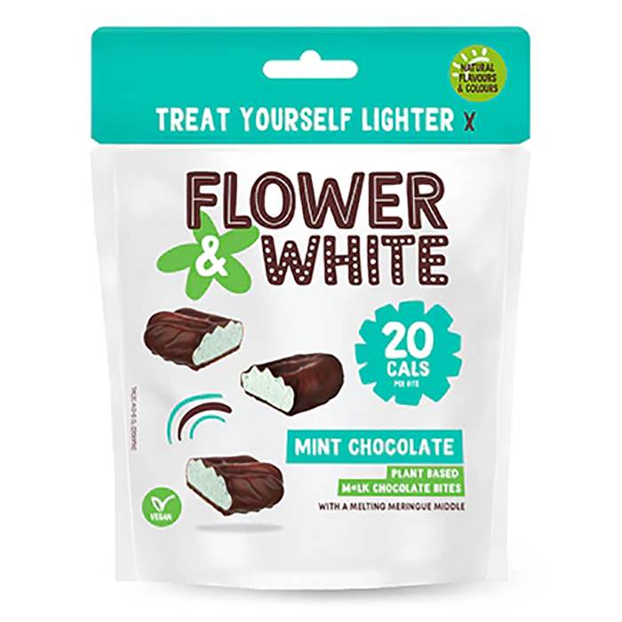 Flower & White - Vegan Chocolate Meringue Mint Bites 75g - Pack of 6