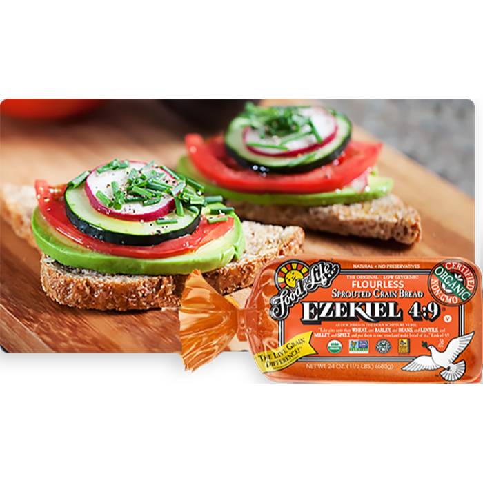 Food For Life - Organic Ezekiel 4.9 Sprouted Wholegrain Bread, 680g