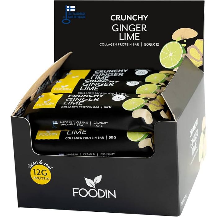 Foodin - Collagen Protein Bar Ginger Lime, 50g  Pack of 12