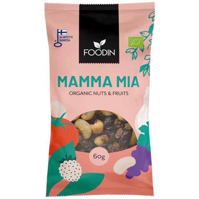 Foodin - Organic Nuts & Fruits Mamma Mia, 60g  Pack of 8