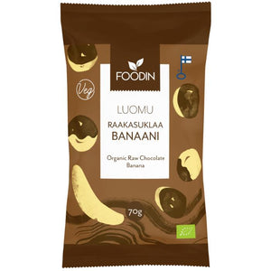 Foodin - Organic Raw Chocolate Coated Banana, 70g | Pack of 8