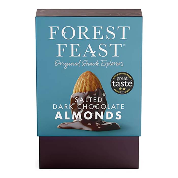 Forest Feast - Gift Cube - Salted Dark Chocolate Almonds, 140g - Pack of 6