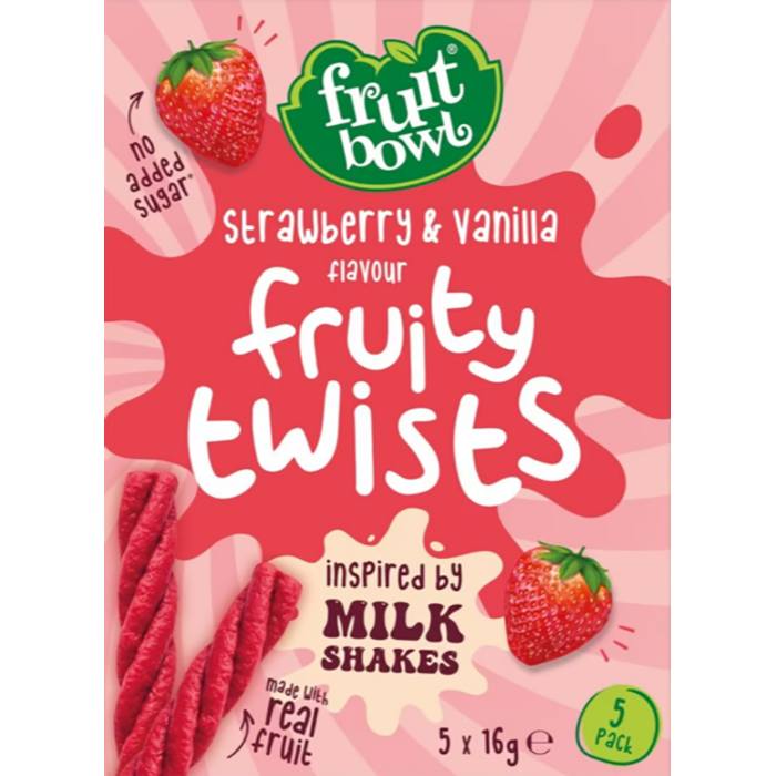 Fruit Bowl - Strawberry Vanilla Milkshake Fruit Twists, 80g