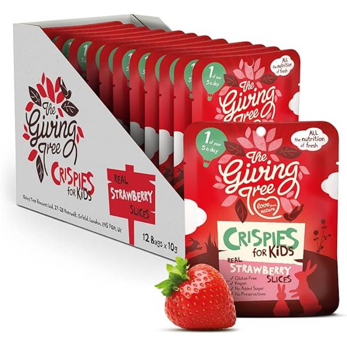 Giving Tree Ventures - Freeze Dried Strawberry Crispies for Kids, 10g  Pack of 12