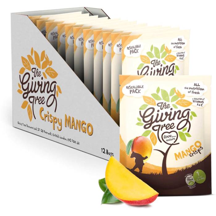 Giving Tree Ventures - Vacuum Freeze Dried Mango Crisps  Pack of 12, 18g