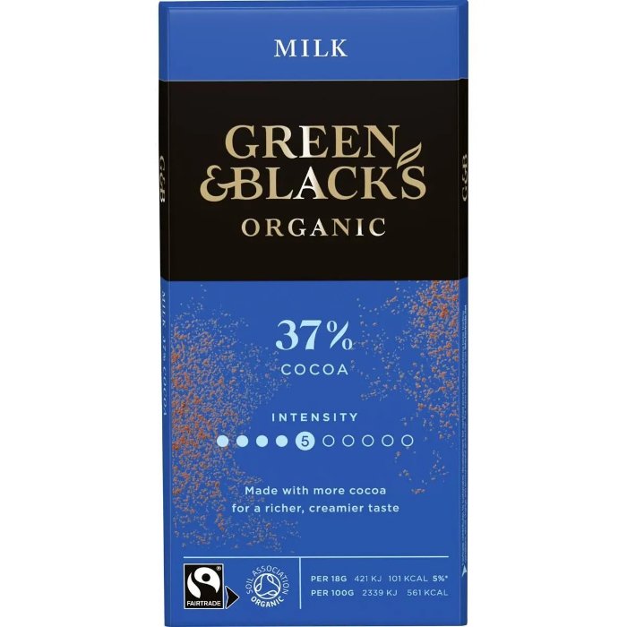 Green & Blacks - Organic Milk Chocolate, 90g  Pack of 15