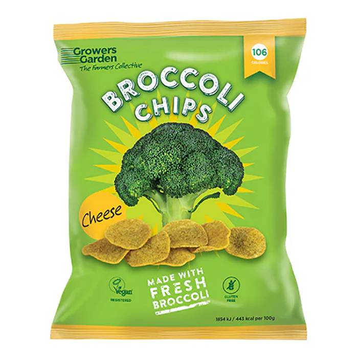 Growers Garden - Broccoli Crisps with Cheese, 84g - Pack of 12