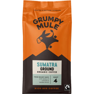 Grumpy Mule - Organic Roast and Ground Sumatra Coffee, 200g | Pack of 6