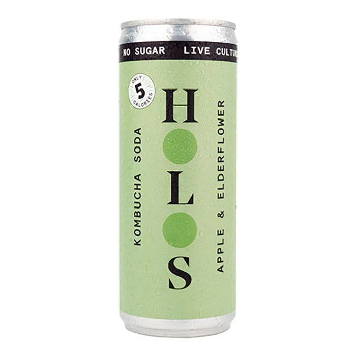 HOLOS - Apple & Elderflower Kombucha Soda, 250ml  Pack of 24