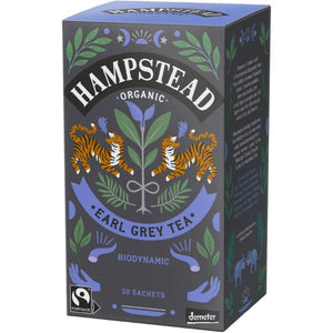 Hampstead Tea - Organic Demeter Earl Grey Tea Bags, 20 Bags | Pack of 4