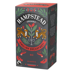 Hampstead Tea - Organic English Breakfast Tea Bags, 20 Bags | Pack of 4