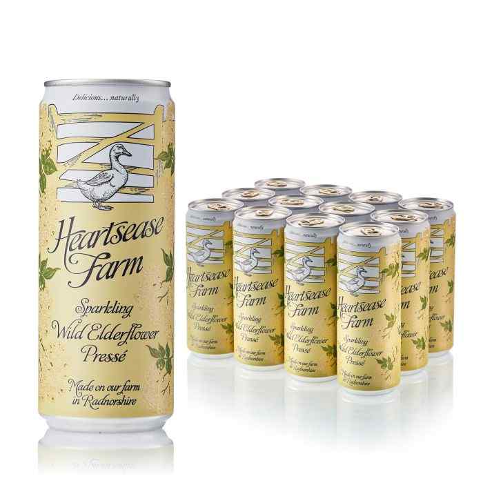 Heartsease Farm - Sparkling Elderflower Water, 330ml  Pack of 12