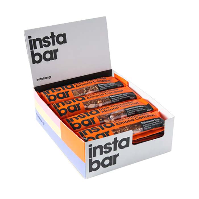 Instabar - Dark Chocolate Coconut Almond Bars, 35g  Pack of 16