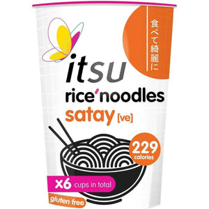 Itsu - Satay Rice Noodle Cup, 64g | Pack of 6