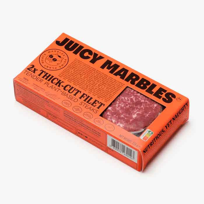 Juicy Marbles - 2 Thick Cut Filet Plant Based Steaks, 0.24kg