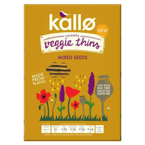 Kallo - Mixed Seeds Veggie Thins, 100g | Pack of 12