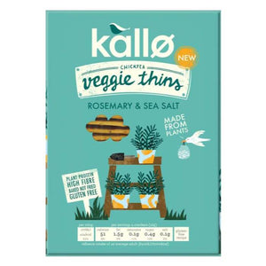 Kallo - Rosemary & Sea Salt Veggie Thins, 100g | Pack of 12