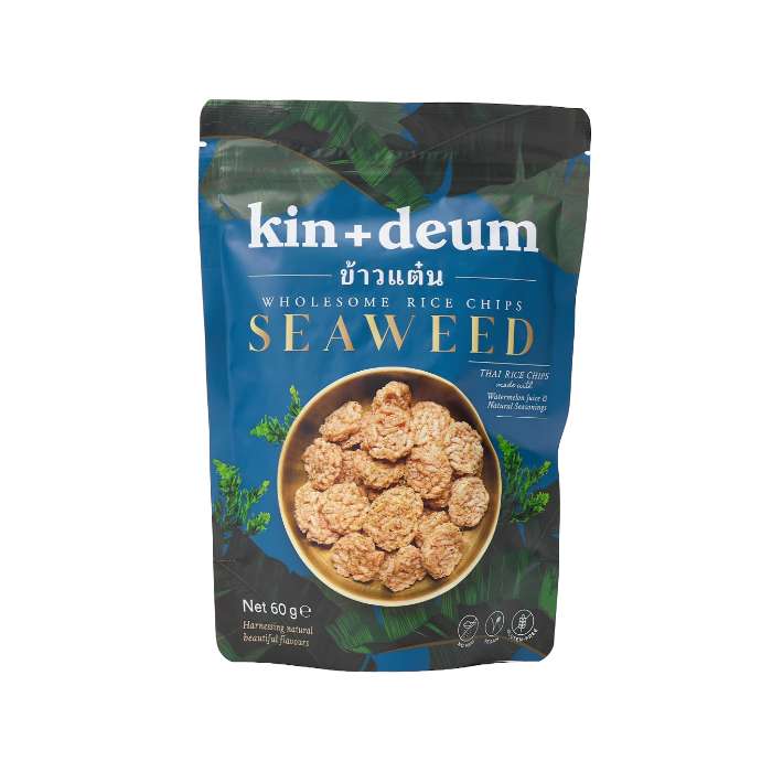 Kin + Deum - Seaweed Rice Chips, 60g  Pack of 12