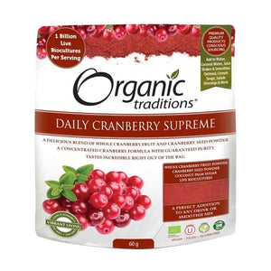 Kinetic - Organic Traditions Organic Daily Cranberry Supreme, 60g | Pack of 6