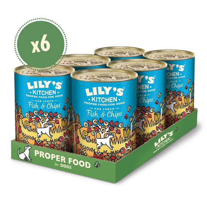 Lily's Kitchen - BTO Kitchen Dog Fish & Chips, 400g  Pack of 6