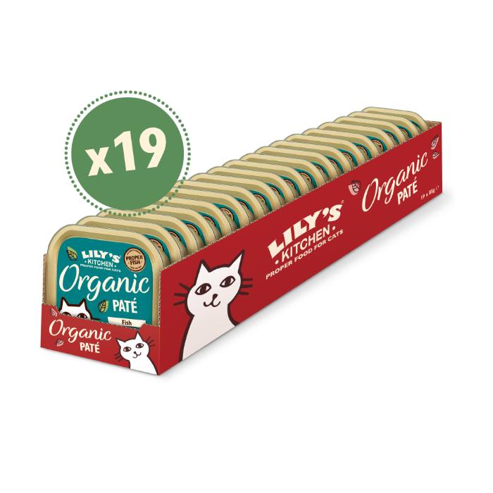 Lily's Kitchen - Cats Organic Tray Fish, 85g  Pack of 19