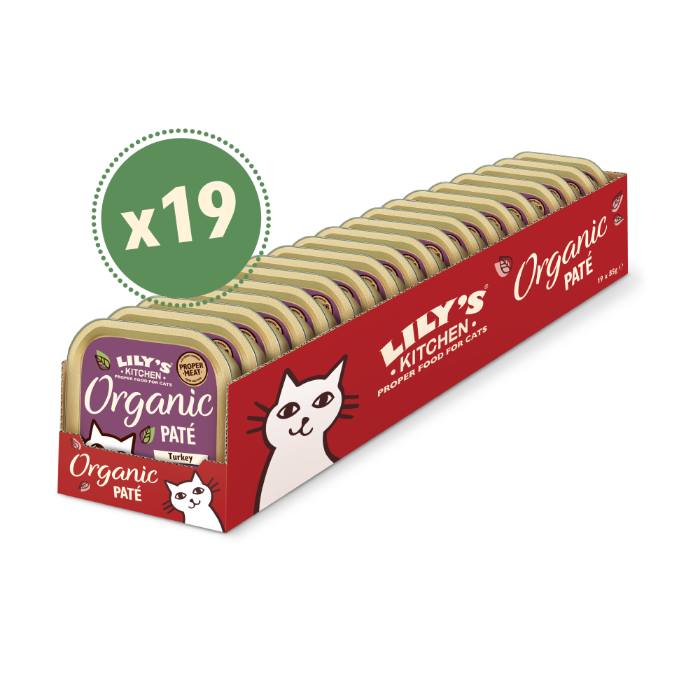 Lily's Kitchen - Cats Organic Tray Turkey, 85g  Pack of 19