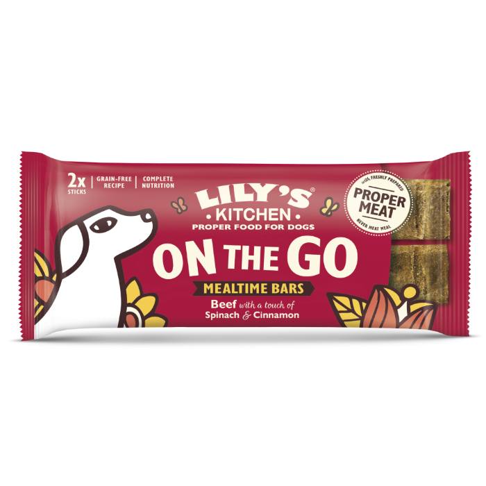 Lily's Kitchen - Kitchen On the Go Bars for Dogs Beef 2pk, 40g  Pack of 16